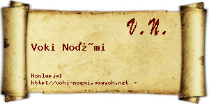 Voki Noémi névjegykártya